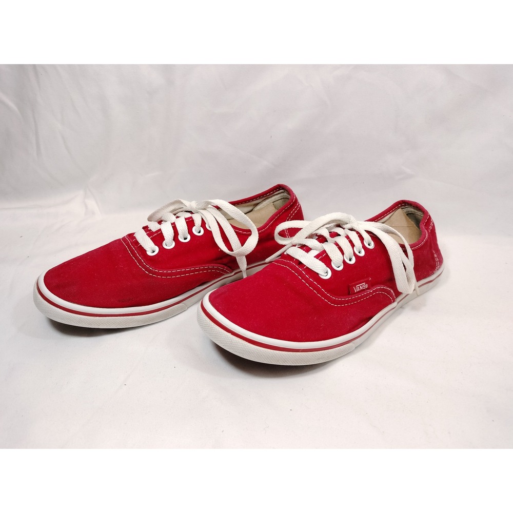 Vans Authentic Red Canvas Low Top Skater Sneakers Unisex‎